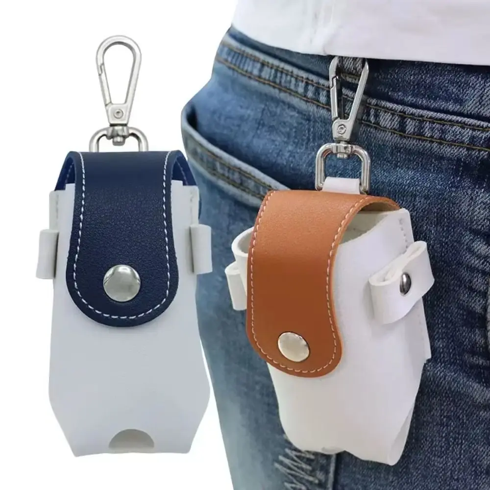 

Mini Golf Ball Waist Bag PU Leather 2 Balls Golf Belt Bag Waterproof Metal Buckle Golf Ball Container Waist Carry