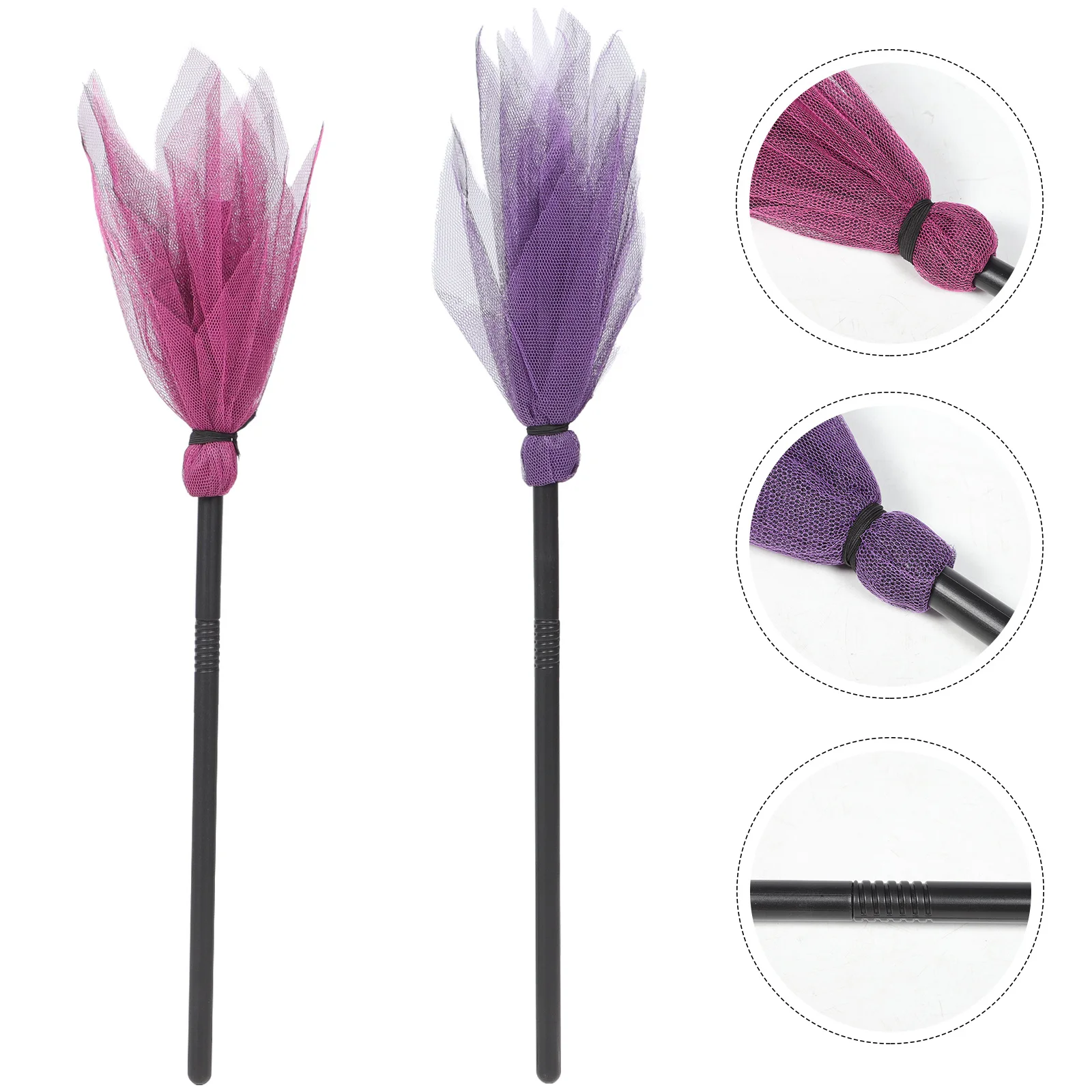 

2Pcs Witch Broom Halloween Prop Fine Details Good Material for Stage Performance Witches Broom Witches Broomstick