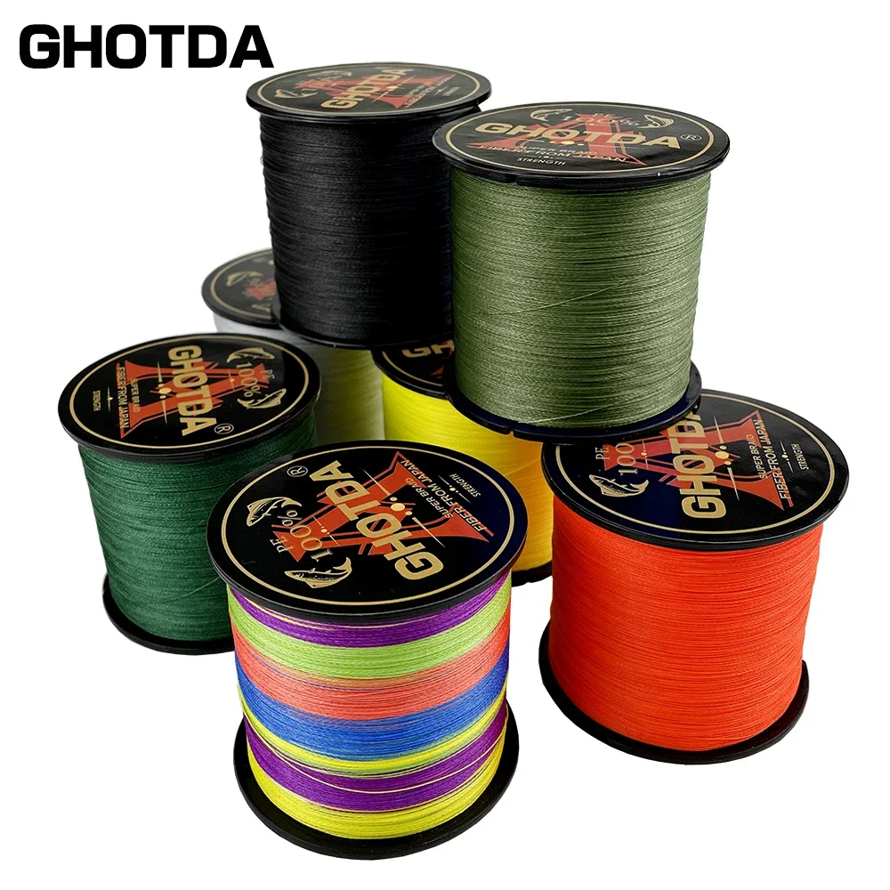 GHOTDA 100M 4 Strands 10-80LB Braided Fishing Line PE Multilament Braid Lines wire Smoother Floating Line