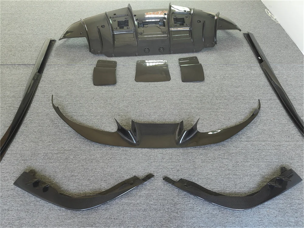 Used for Ferrari F8 upgrade N style  carbon fiber front bumper lip front bumper splitter side skirt rear diffuser car kit