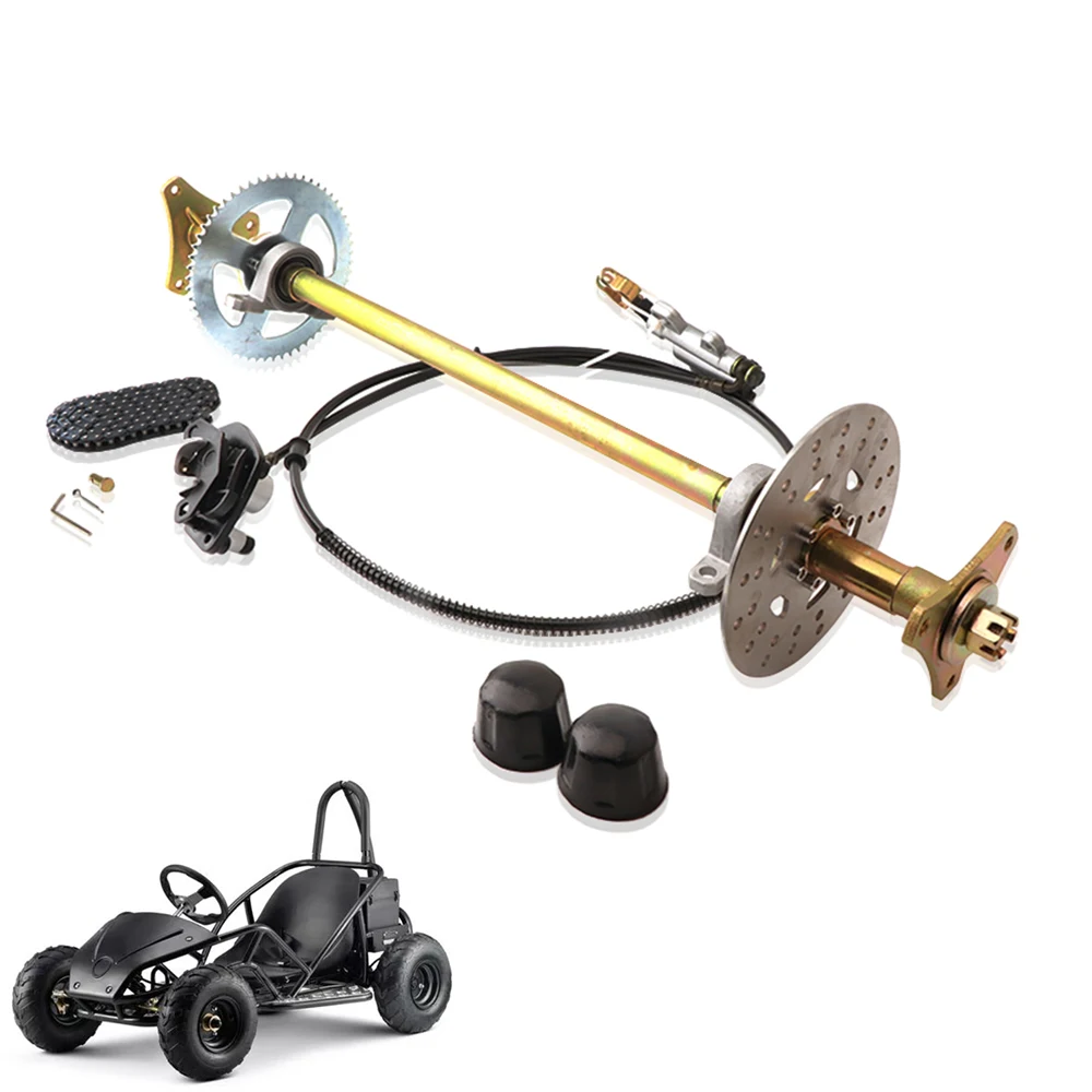 740mm Rear Live Axle Complete Kit with Brake T8F Sprocket for DIY 50cc 70cc 90cc Go Kart Golf Cart Quad Buggy Trike Parts