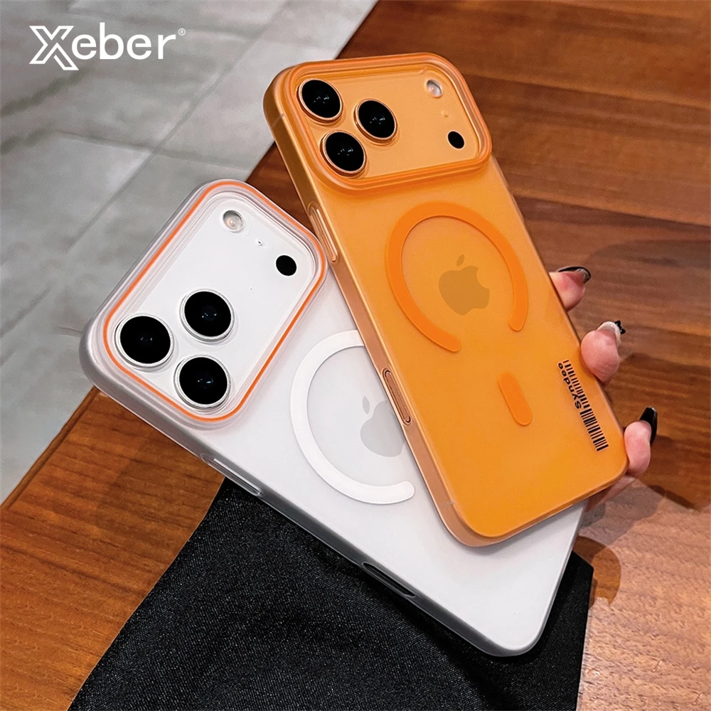 Luxuriöse, matte, durchscheinende PC-Ultradünne Handyhülle für iPhone 17, Air 16, 15, 14, 13, 12, Pro Max Plus, für Magsafe, magnetische Softcover