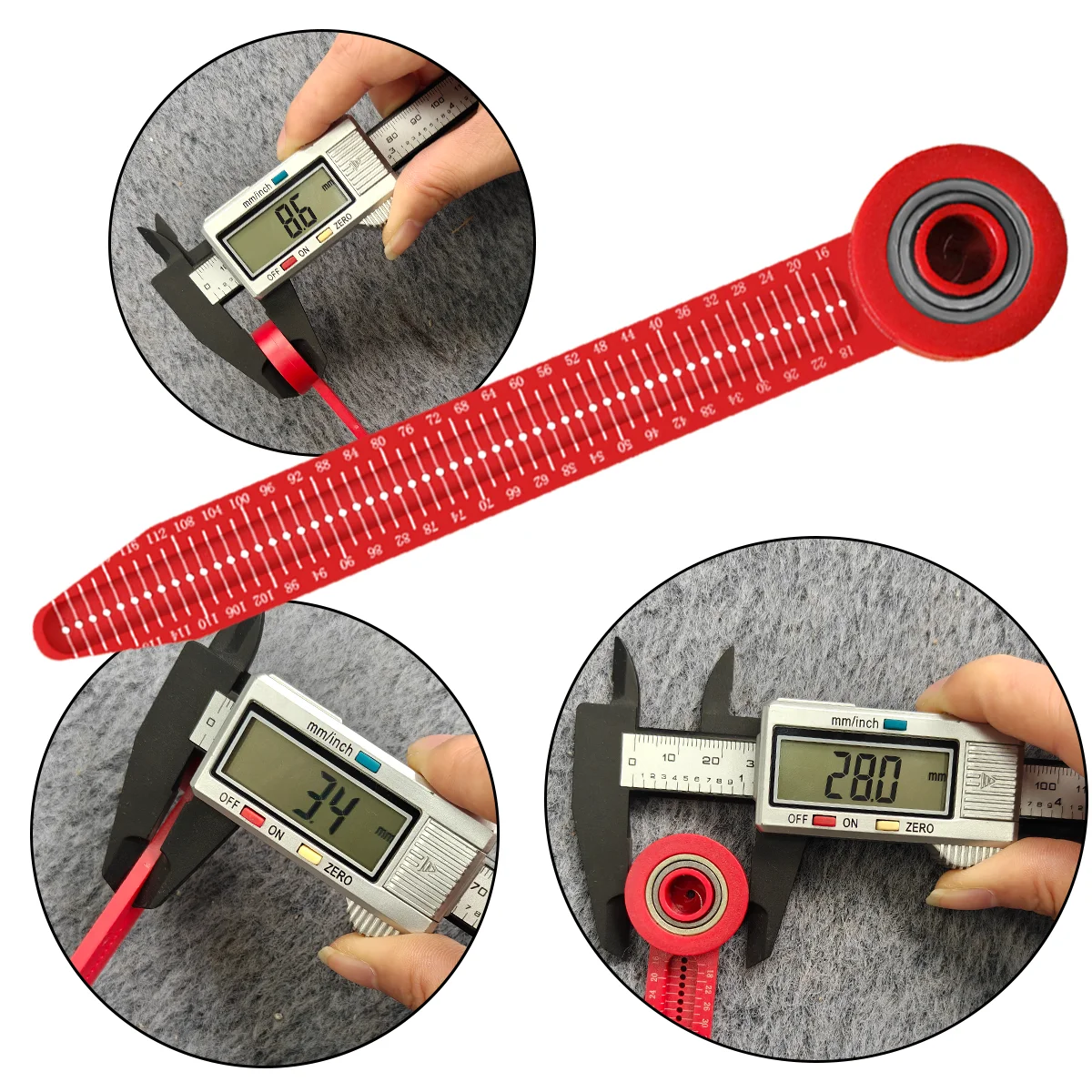 Smooth Bearing Woodworking Compass Adjustable Rotary Ruler Plastic Circle Drafting Tool Layout Gauge for Carpenter Drafting DIY