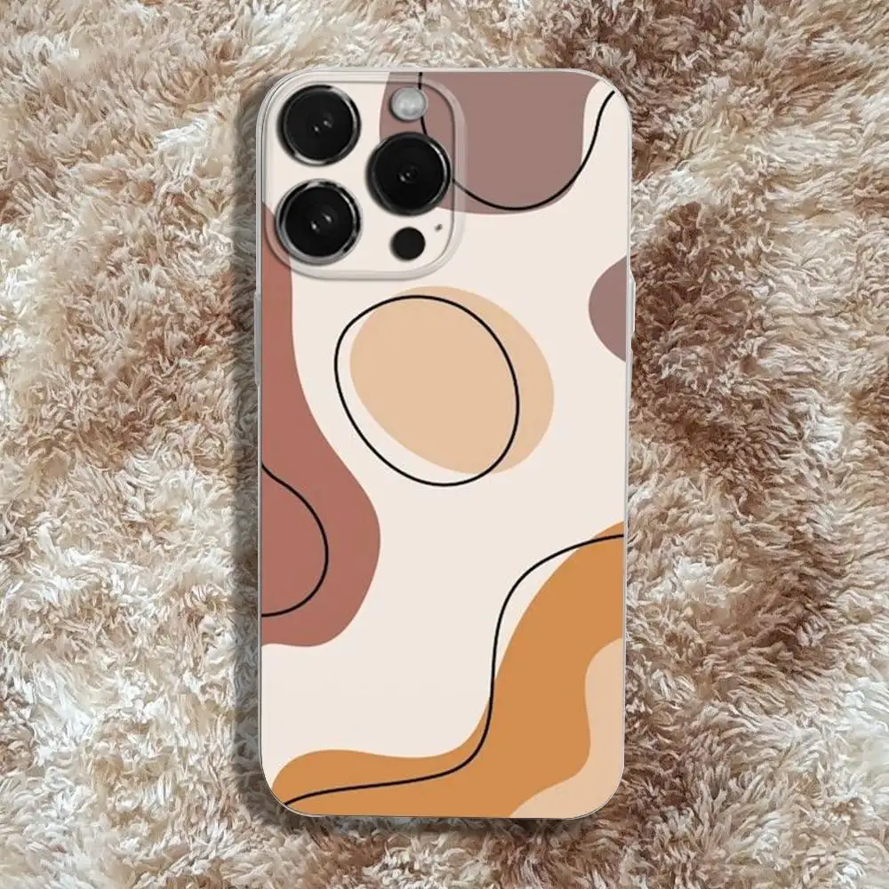 Custodia per telefono con arte astratta bohémien per iPhone 17,16,15,14,13,12,11 Pro,Max,Plus,X,XS,XR,SE4,E Mini Cover morbida trasparente