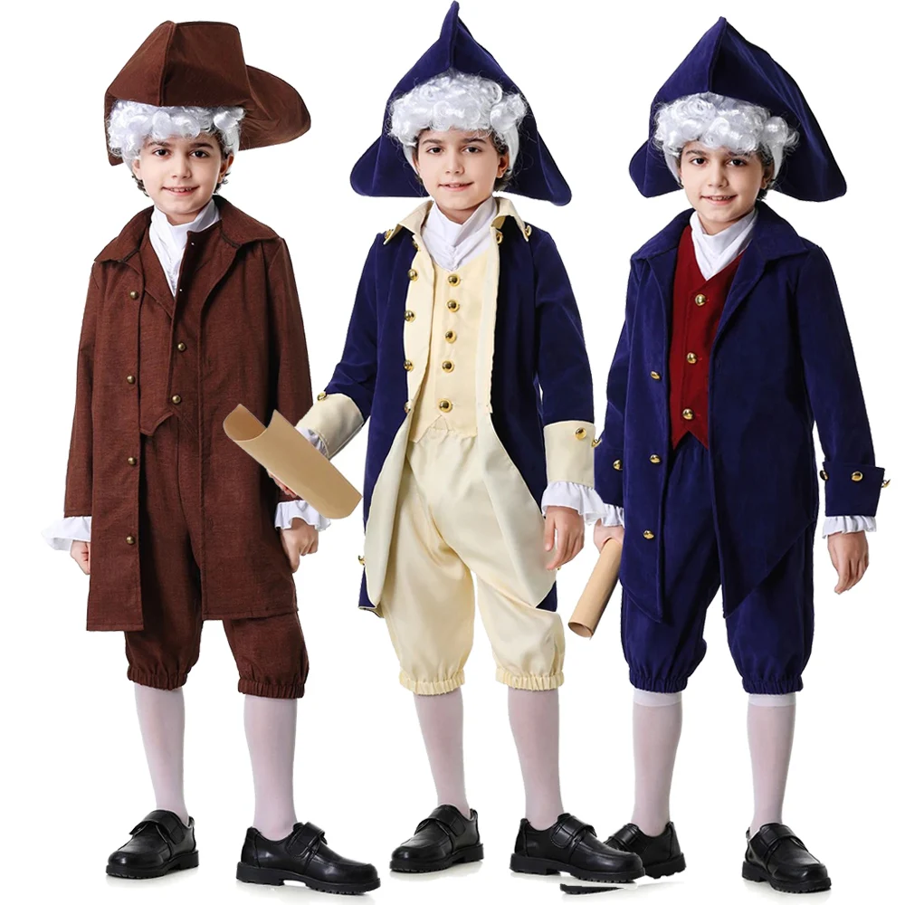 Halloween Renaissance Stage Play Costumes Judge Officer Costume Children's Medieval Lawyer Scholar Role-Playing Costumes