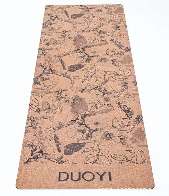 Natural Rubber Yoga Mat Cork Wholesale Custom Organic Cork Rubber Thick Yoga Mat Eco Friendly Yoga Matte