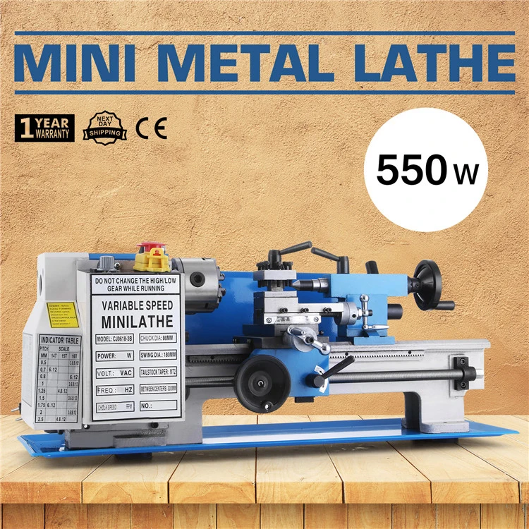 

2026 Factory Drilling & Milling Mini Metal Lathe 7x12" 550W Precision Variable Speed 2250RPM Ideal for Use Inworkshops