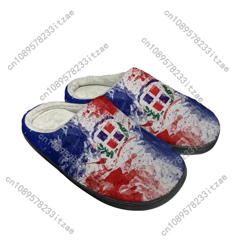 Dominican Republic Fashion Cotton Custom Slippers Mens Womens Teenager Plush Casual Keep Warm Shoes Thermal Comfortable Slipper