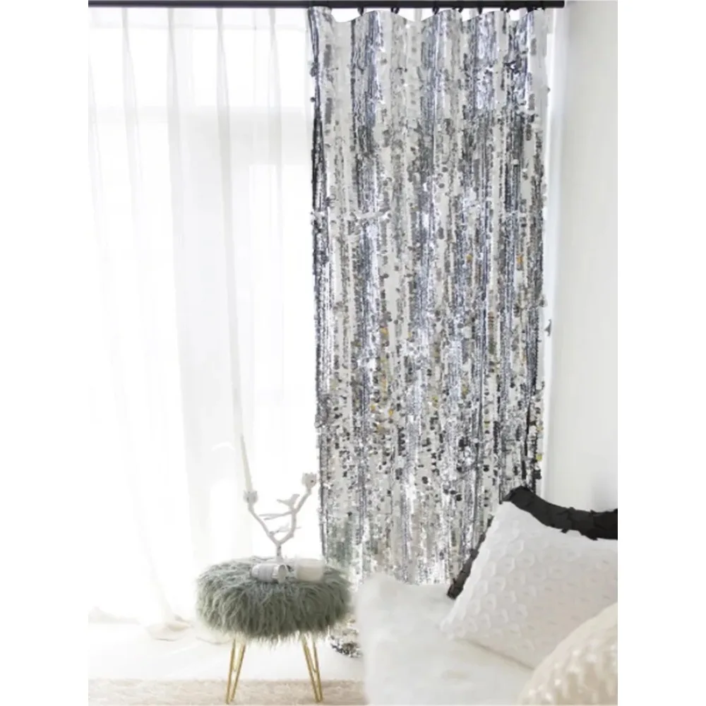Custom-Made Background Curtains Gold And Silver Mesh for Luxury Clothing Stores Fashion Show Stage Props