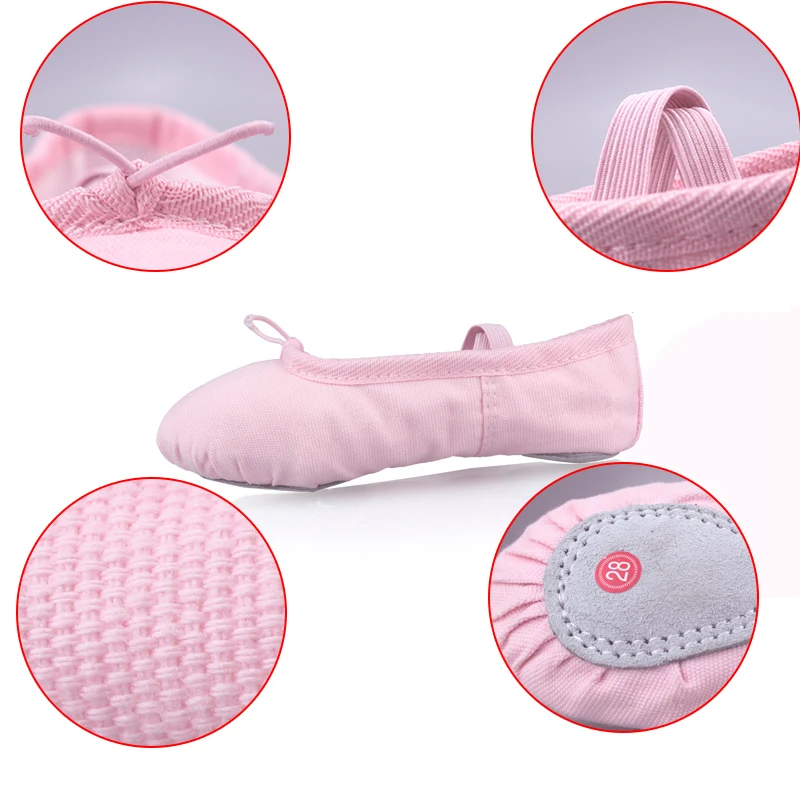 Professional Child Girls Kids Cotton Canvas Soft  Ballet Dance Practice Shoes Gym балетки Ballet Slippers