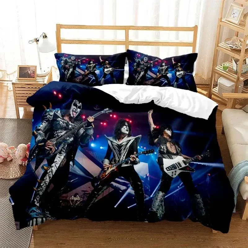 

3D Printed Kiss Rock Band Bedding Set Bedroom Soft Modern Bedspreads Comefortable Kids Duvet Cover Quilt Cover And Pillowcase