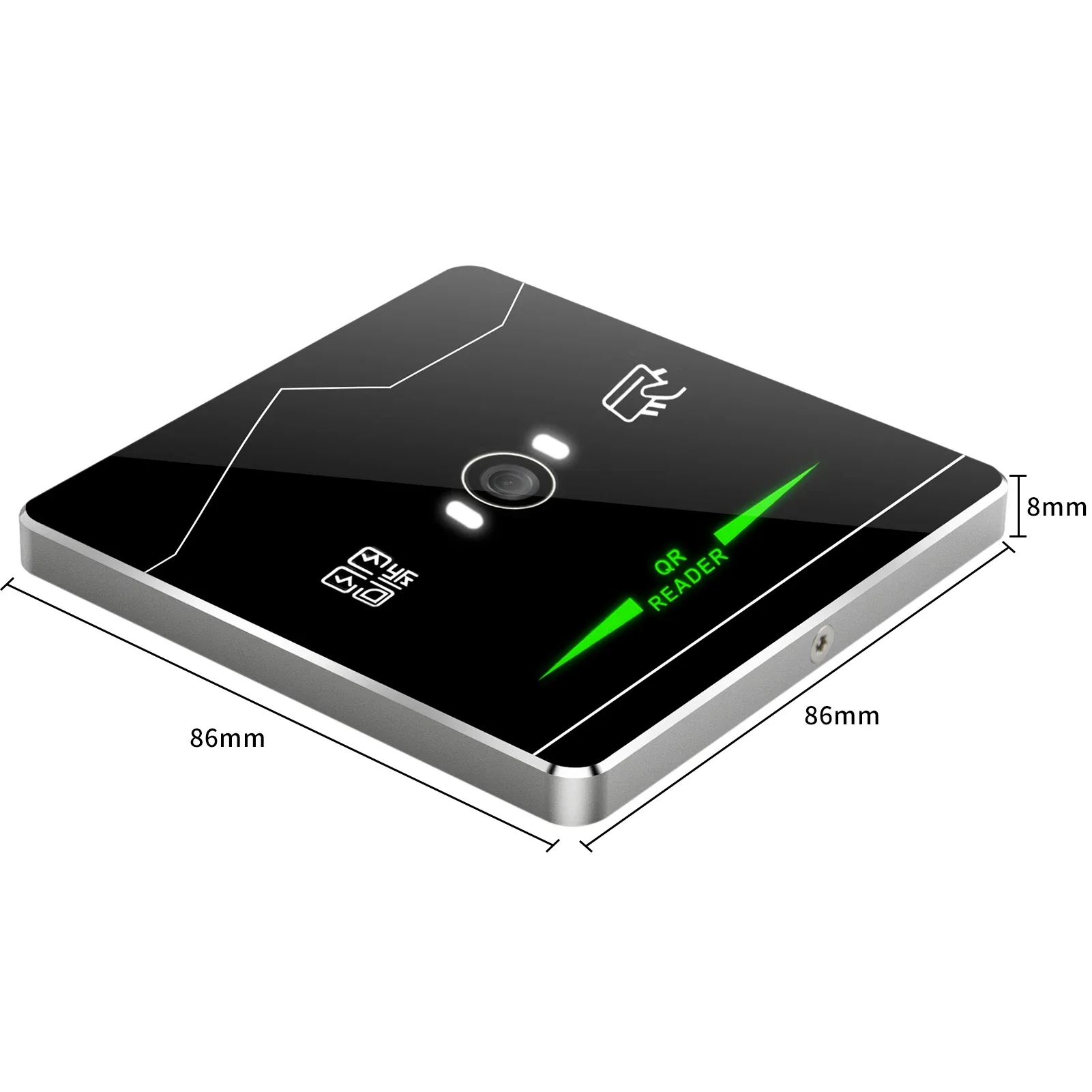 Imagem -05 - Metal Access Card Reader para Controle de Acesso Porta Barcode Scanner Dinâmico Formato Wiegand Opcional em ou m1 Nfc Rs232 Rs485 Código em