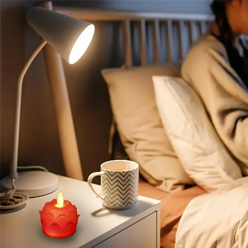 

ABRB-буддийская настольная свеча-свеча, беспламенная лампа, 12 шт., буддийские фонари, водонепроницаемая 100-часовая чайная лампа на батарейках