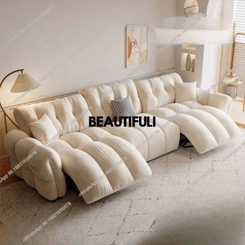 

H Italian Armrest Beige Electric Sofa Design Luxury Sleeper Lounges Sofa Living Room 3 Seater Modern Divano Soggiorno Furniture