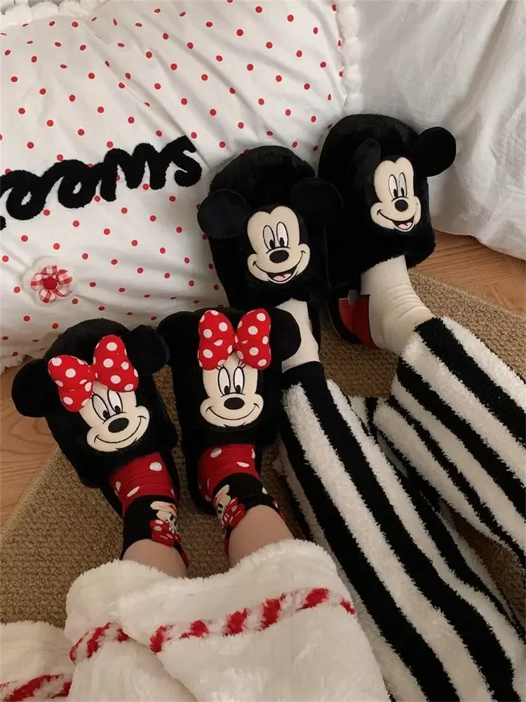 Disney girls women princess cute Mickey Mouse Minnie Cotton slippers non-slip soft bottom sports shoes for girl gift