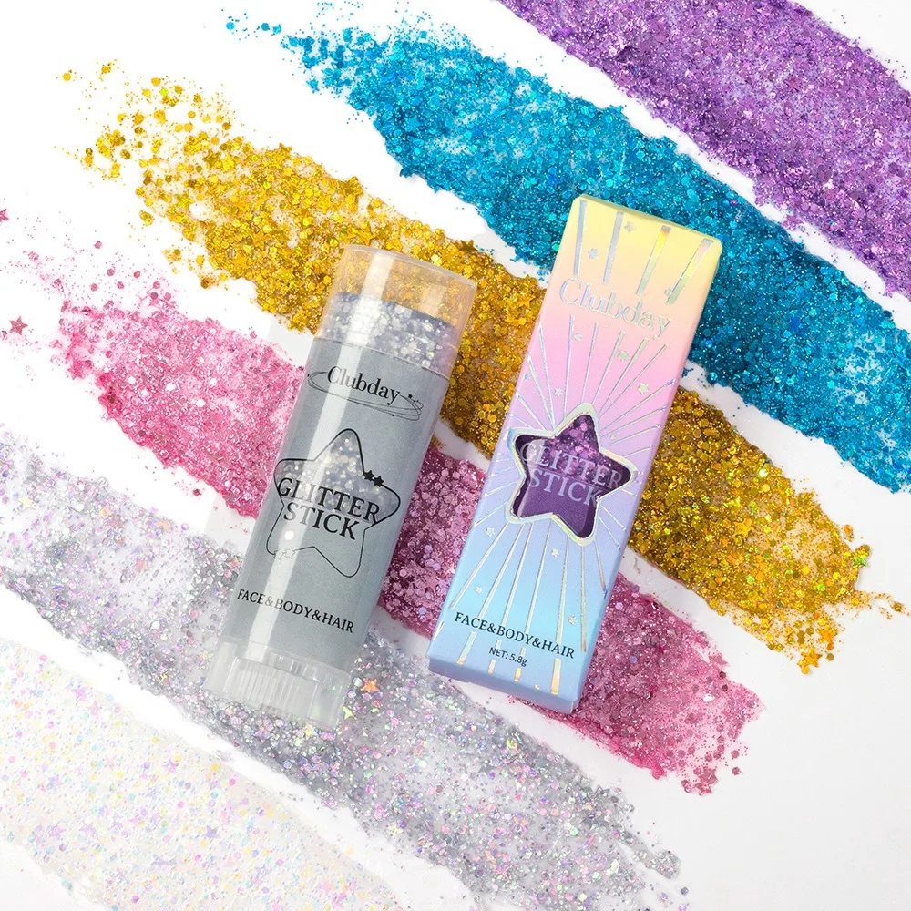 Körper-Glitzer-Gel-Stift Langanhaltender Gesichts- und Haar-Glitzer Pailletten Rosa Lidschatten Schimmer Highlighter Party Make-up Kosmetik – Detail 20