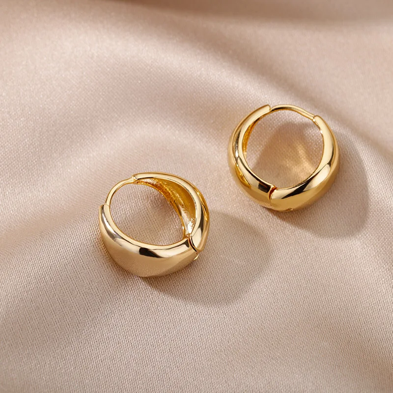 Luxury Stainless Steel Earrings for Women Waterproof U-shaped Earrings 2025 Trend Zircon Ear Jewelry Gift Wholesale Dropshipping