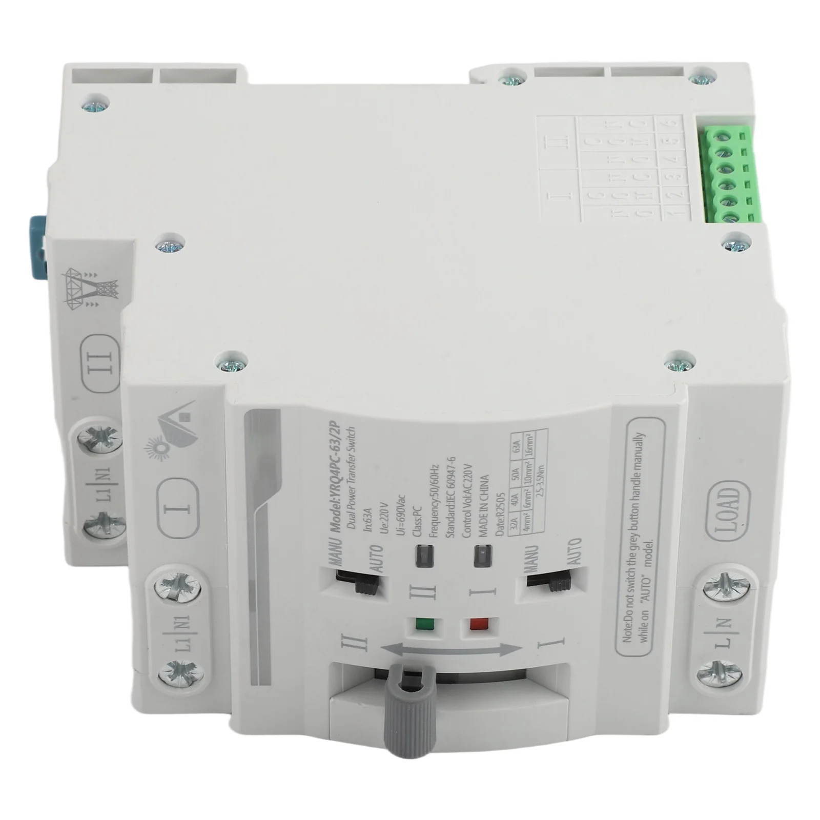 

For Data Centers 63A Power Switch Automatic Transfer Switch 63A 220V 50Hz Automatic Fast Switching Flexible Operation Modes