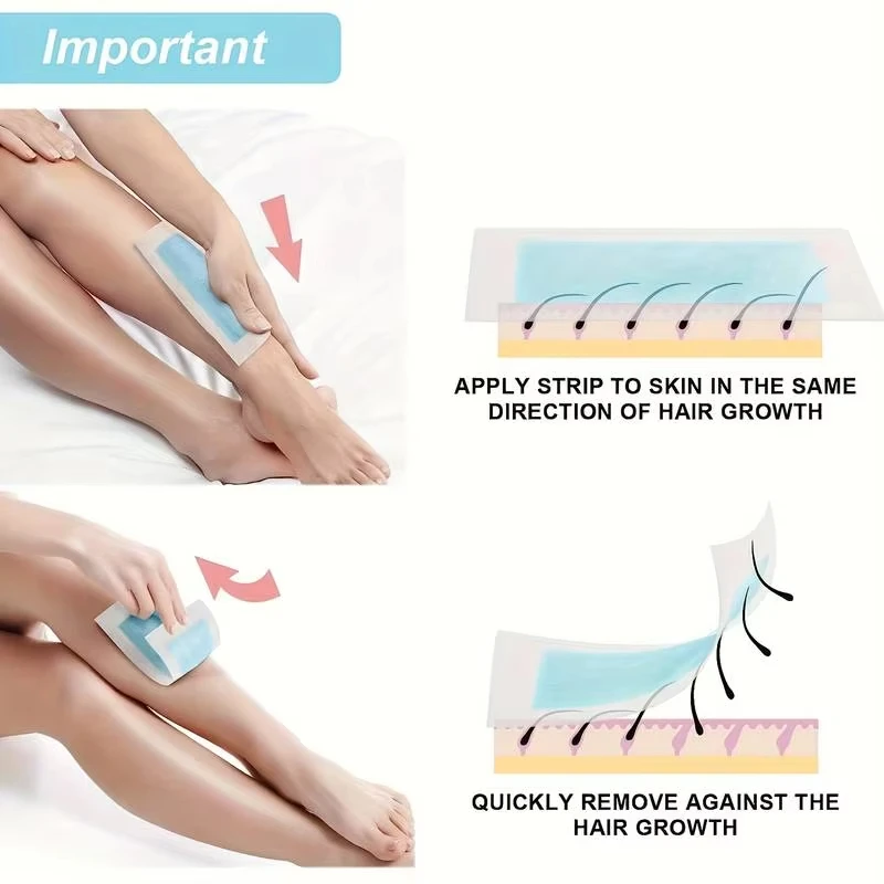 

Vliife 20/40Pcs Depilatory Wax Strips For Hair Removal Wax Paper Cold Wax Strips Paper For Face Neck Arm Leg Body Beauty Tools
