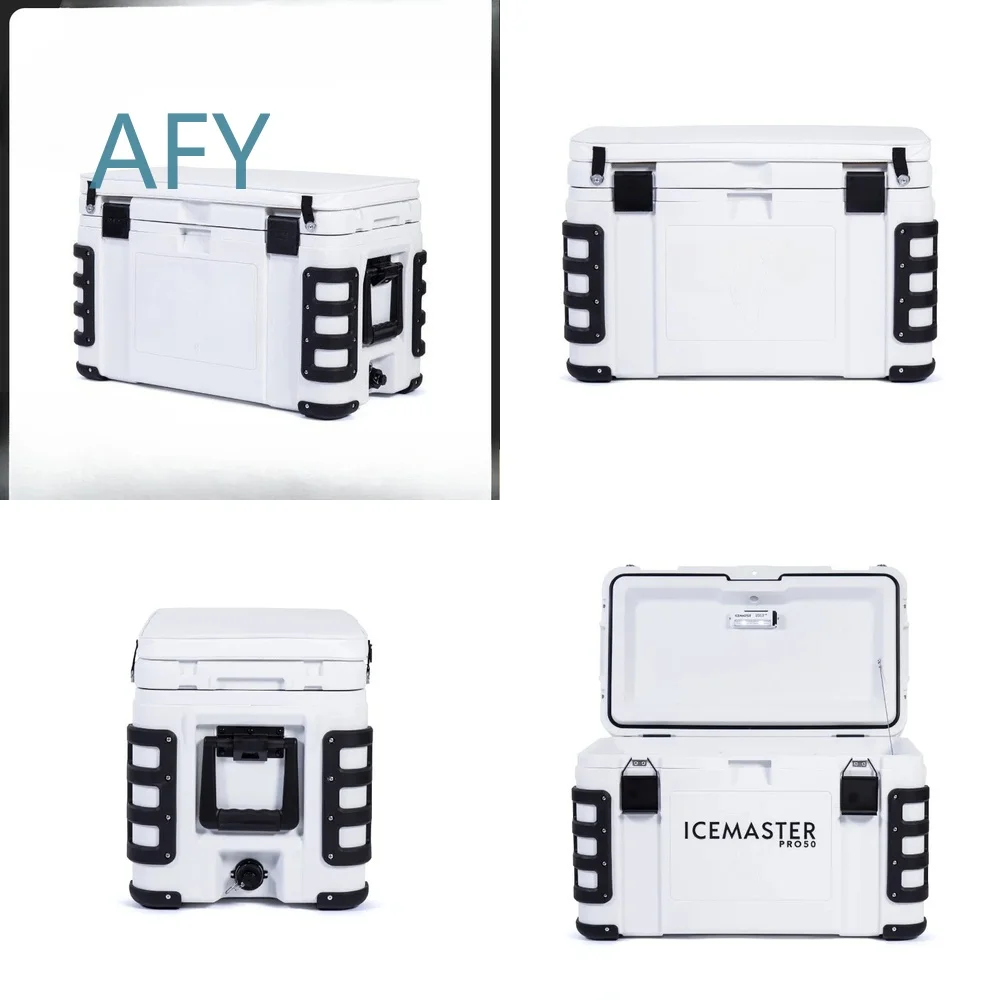 50L Tragbarer Angelkühler für Meeresangeln, Boote, Autos, Wohnmobile, Outdoor-Camping, Reisen – Verbesserter Inkubator, Plug & Play