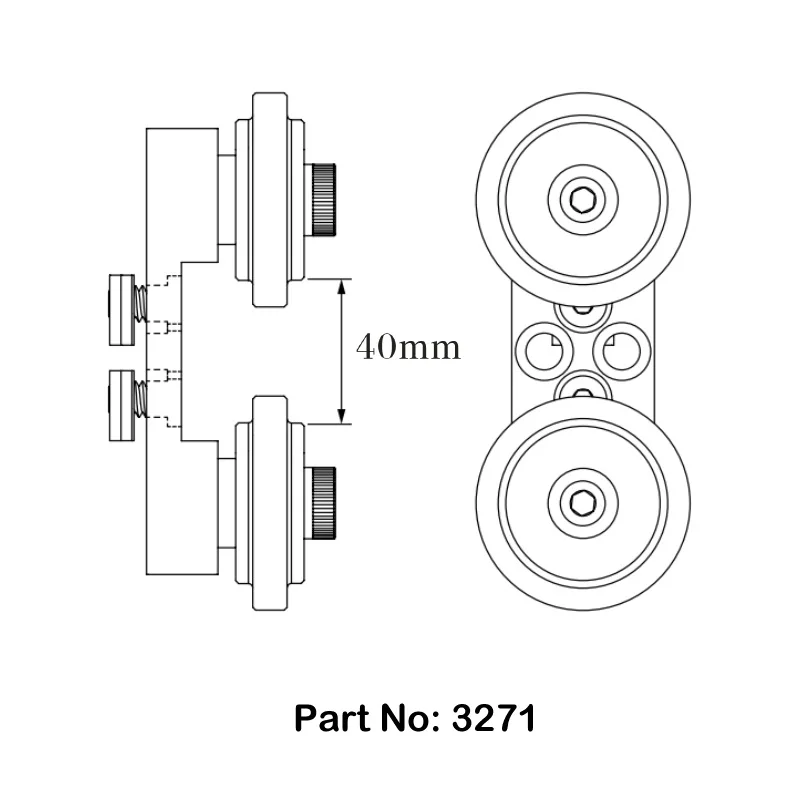 China OEM 4040 Dual Roller Wheel Bracket Assembly for OB4040 40x40mm t Slot Extrusion Profile Linear Glides Track Systems#3271