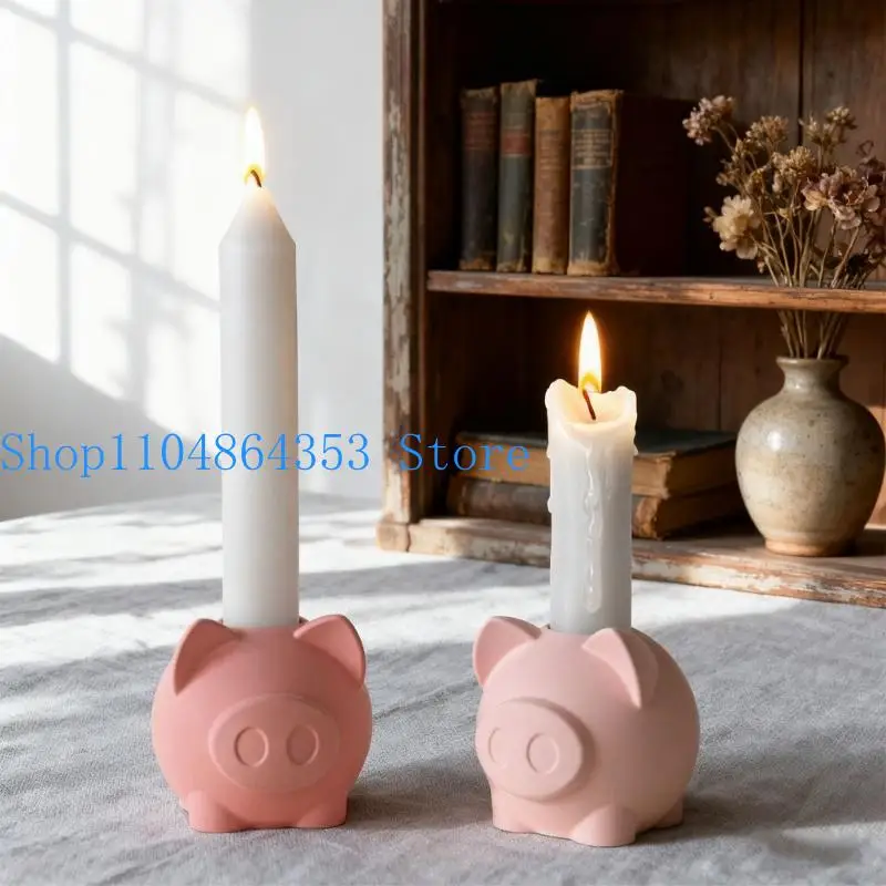 

652F Простая в использовании силиконовая форма для DIY хрустальной эпоксидной штукатурки, подсвечника для свиньи