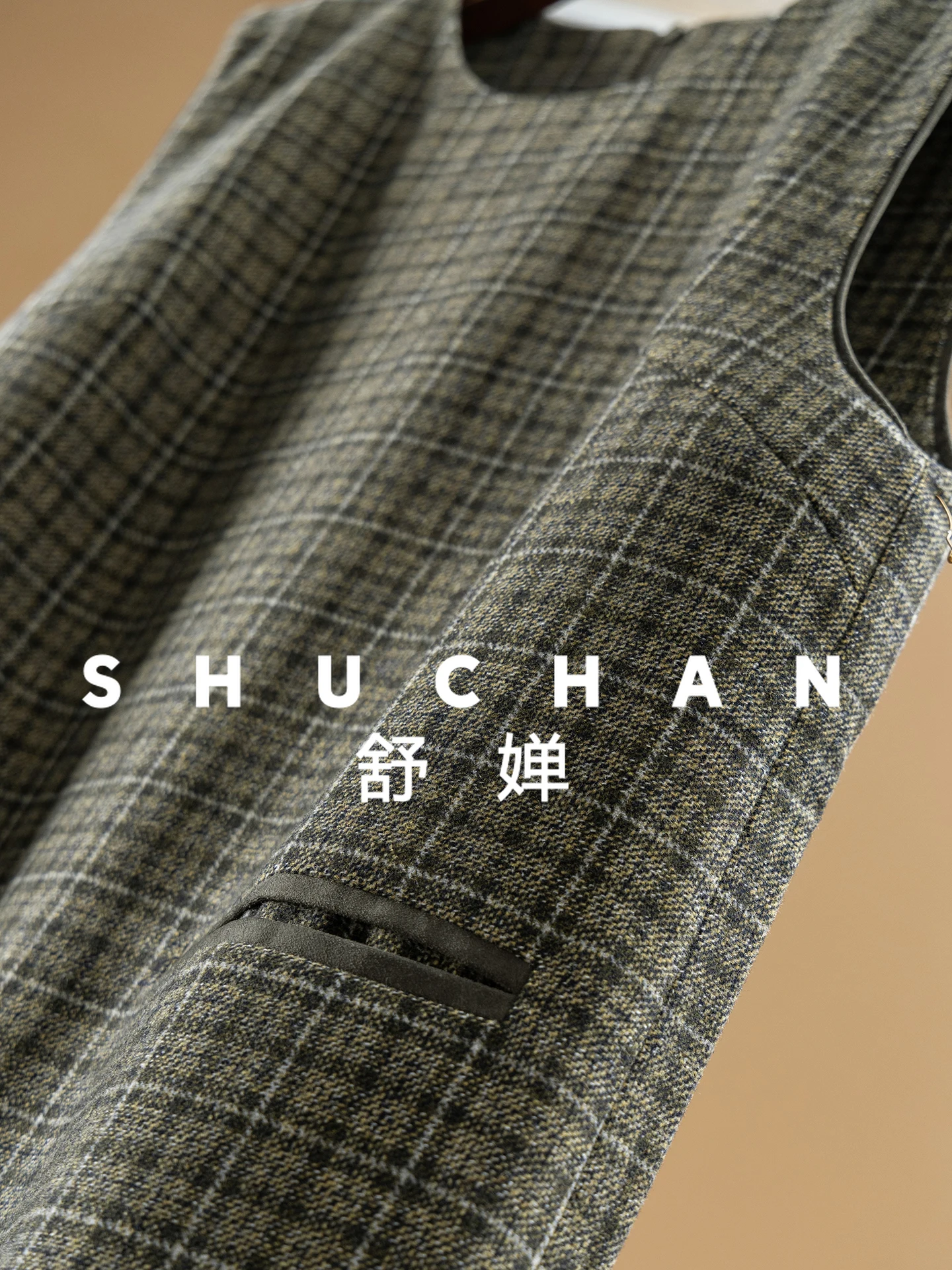 Estilo estrangeiro britânico é xadrez branco e verde com colete de lã vestido feminino 16i9 vestidos maxi para mulher vestido feminino