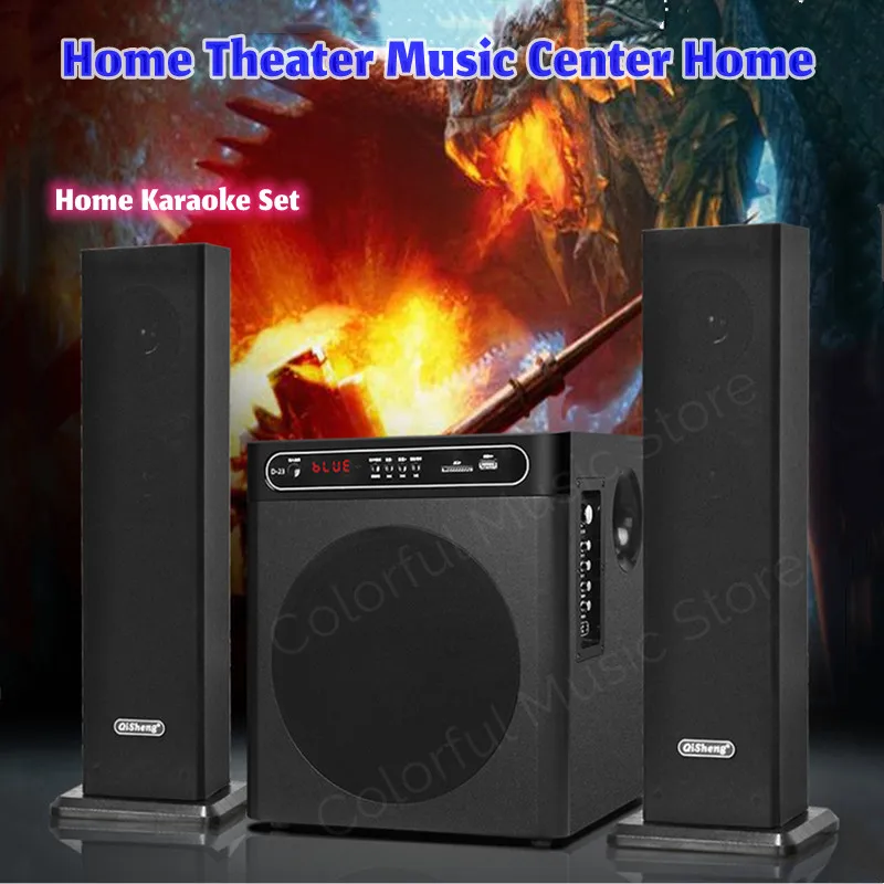 

High-power 8-inch Bluetooth Speaker Living Room TV Voice Box Surround Sound Subwoofer Home Theater Music Center Home Karaoke Set
