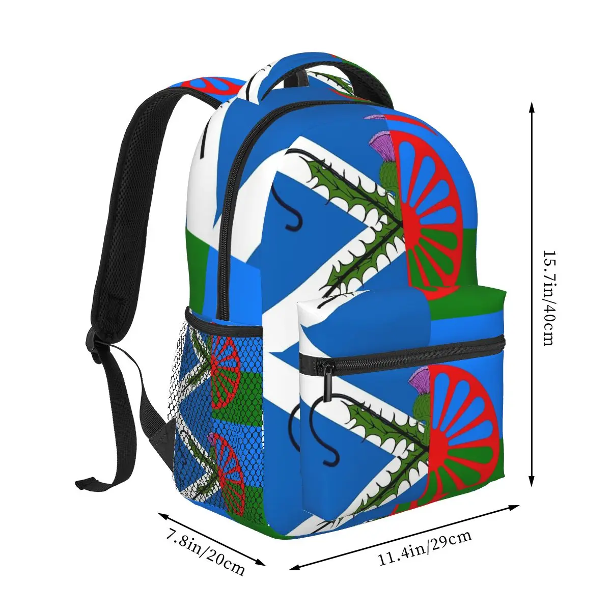 Romany Gypsy Flag Backpacks Boys Girls Bookbag Students School Bags Cartoon Laptop Rucksack Shoulder Bag Large Capacity