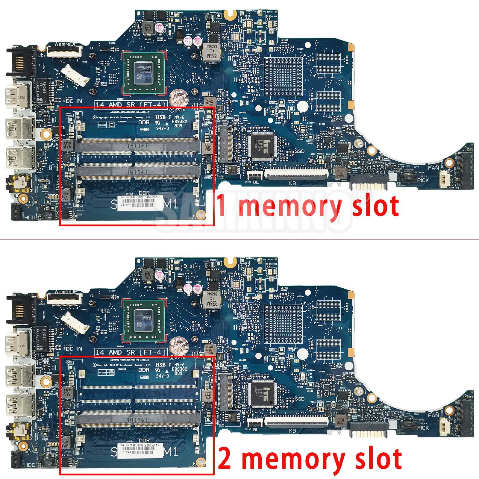 SAMXINNO 6050A3063701-MB-A01 Mainboard For HP 14-DK 14S-DK 14-DP 14S-DP Laptop Motherboard with A4 A6 A9 AMD CPU L46703-601