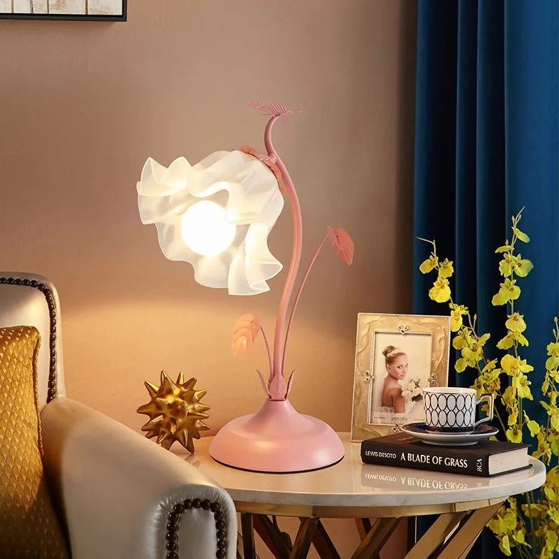 Flower LED Desk Lamp Student Bedroom Room Wall Lighting Touch Reading Lamp Multi-function Lamp Table Light Home Decoration