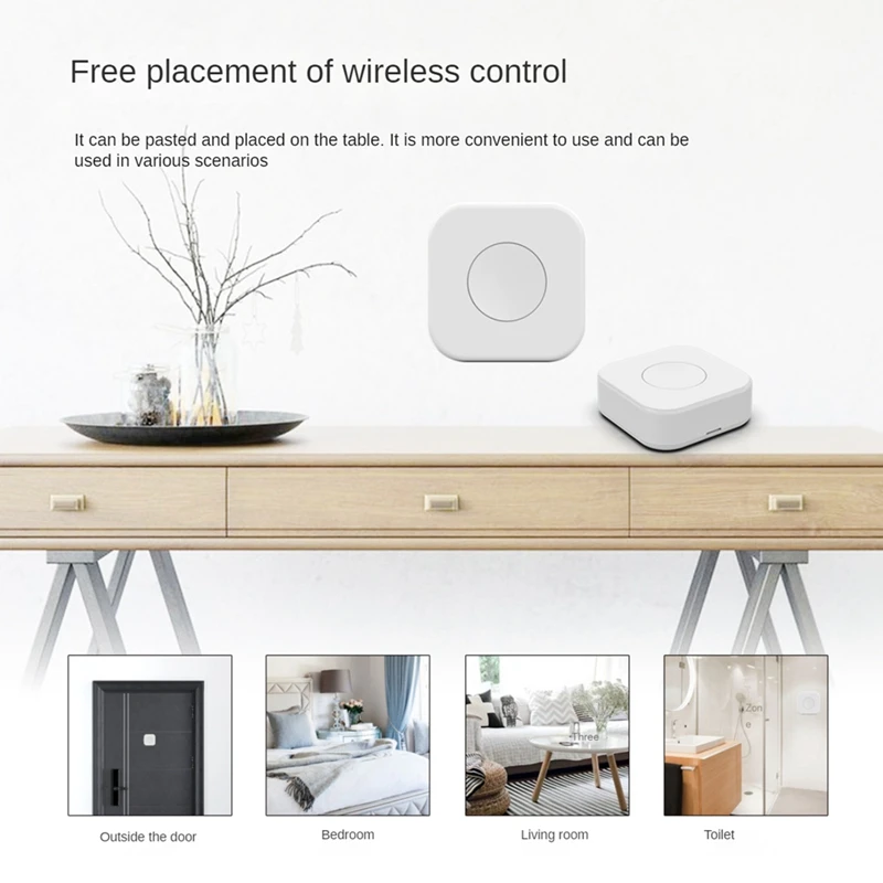 2 Tuya Zigbee Button Smart Home Scene Switch Wireless Remote Control Intelligent With Zigbee Gateway