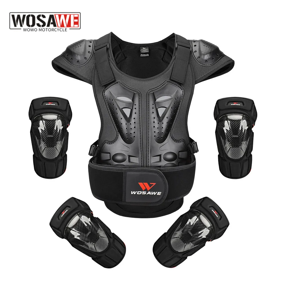 

WOSAWE Morocross Protective Full Body Armor Vest set Racing Motorcycle Armor Knee Elbow protectior Adult moto Protection Gear