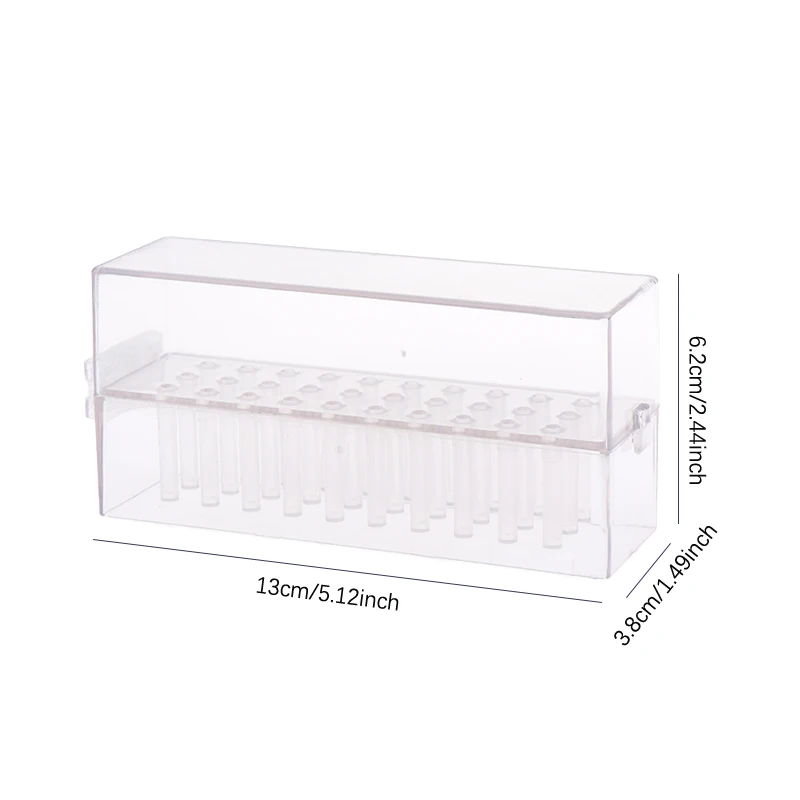 30 Holes Clear Nail Drill Bits Holder Storage Box For Milling Cutter Dustproof Nail Bit Case For Acrylic Nails Accessories