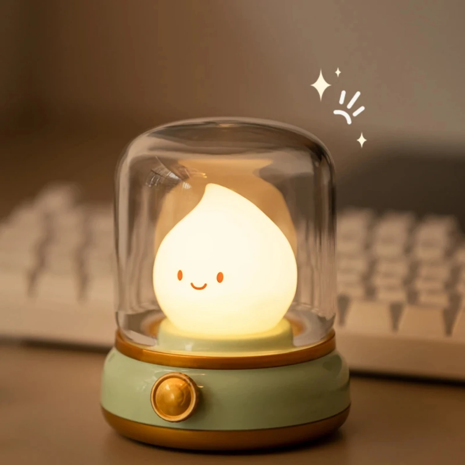 New Mini Desktop  Cute Night Lamp Creative USB Rechargeable Portable Cartoon Table Lamp  Coffee   Decor Hotel Bedroom