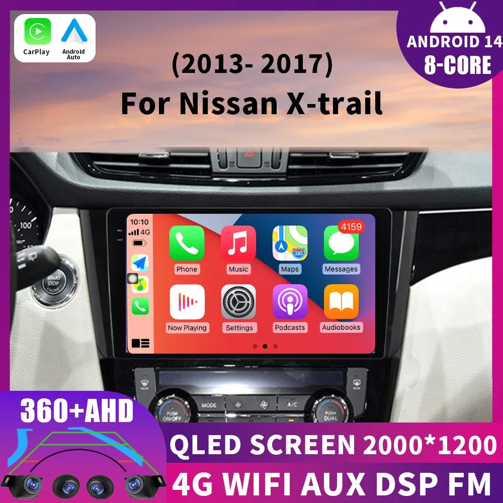 

Android 14 Nissan x-trail 3 T32 Qashqai J11 2 2014-2020 Carplay auto reproductor Multimedia estéreo para coche Screen Car Radio