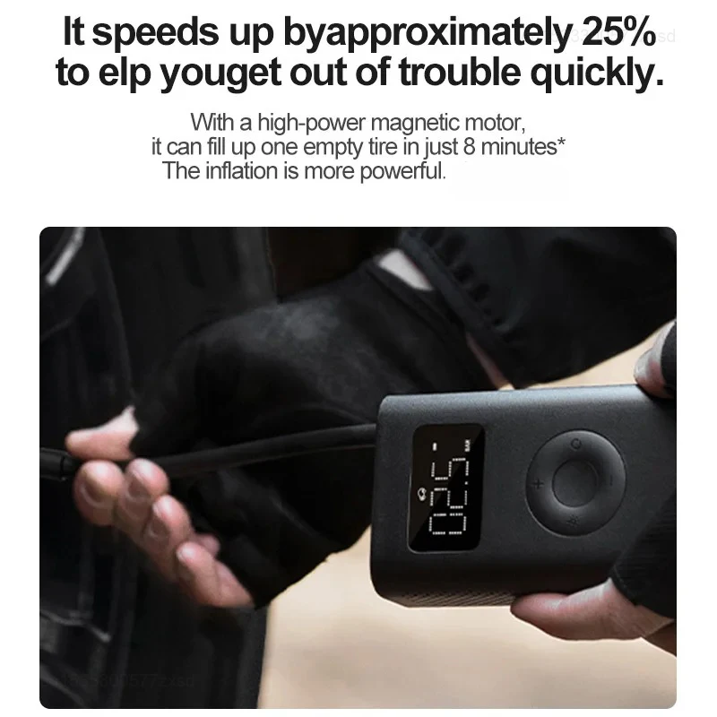 Mijia Air Pump 2D 25% Speed Boost Mini Portable Electric Air Compressor Treasure 150PSI Type-C LED Multitool Inflator