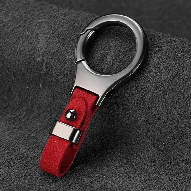 1 Stück Minimalistischer Wildleder-Schlüsselanhänger Kreativer Modischer Autoschlüsselring für Männer Frauen Paare Perfektes Geschenk – Detail 7