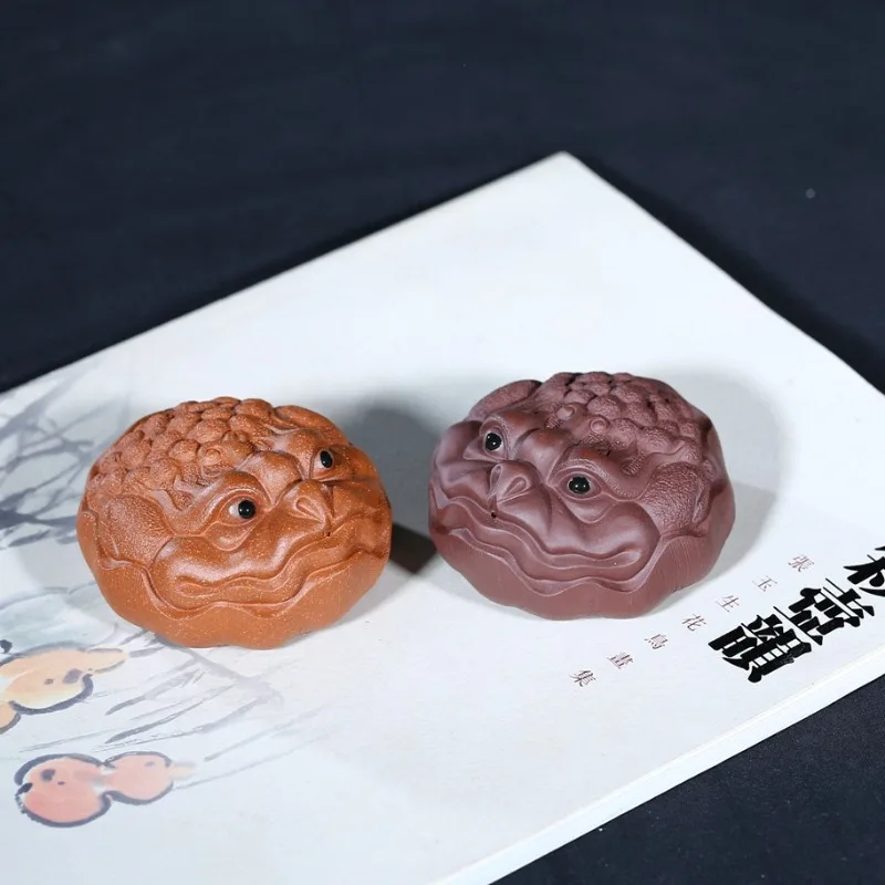 

Исин Фиолетовая глина Лотос Золотая жаба Чай Домашнее животное Древние изысканные миниатюры Чайная фигурка Игровые игрушки Чайная статуя Украшения Ремесло Подарок