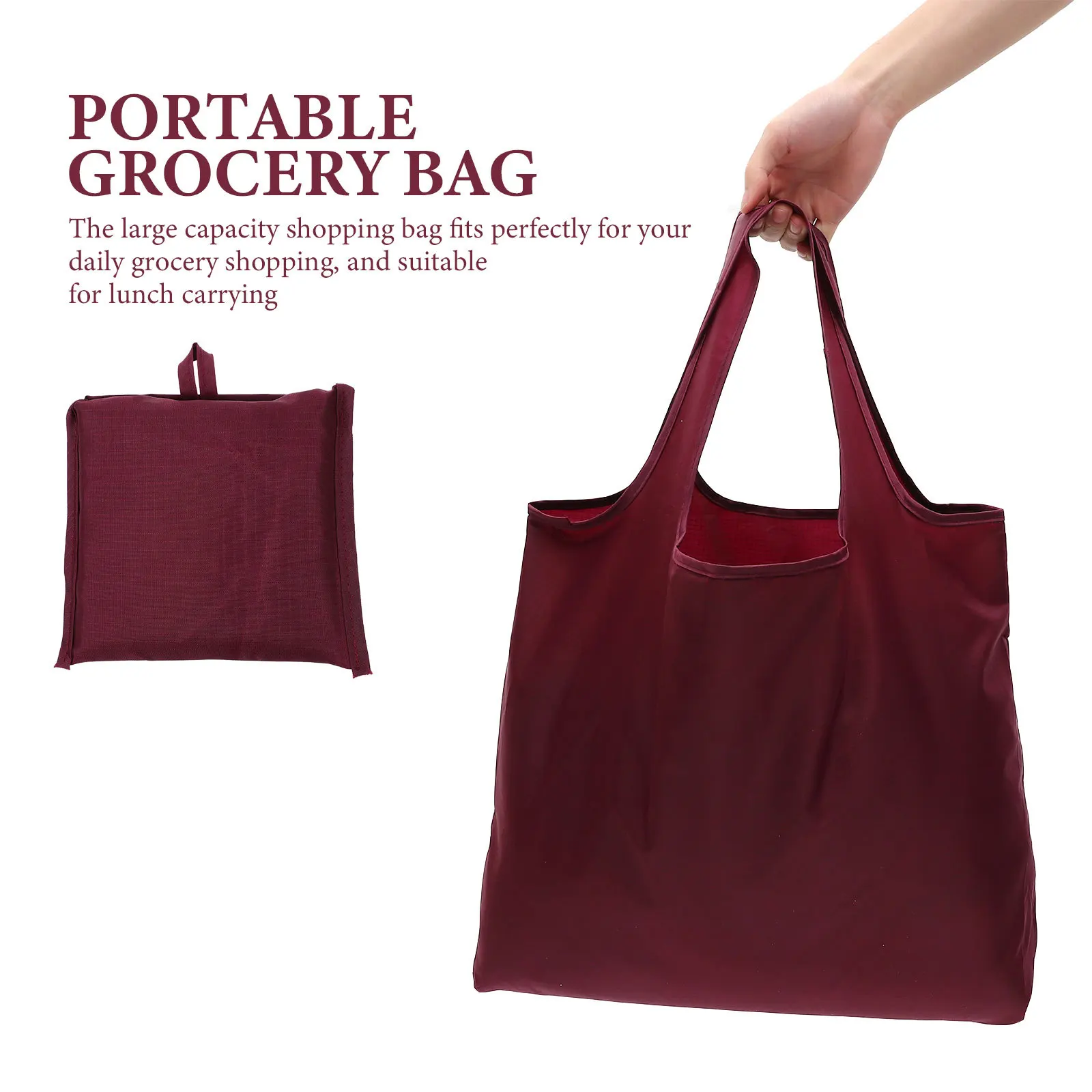 

Foldable Shopping Bag Large Capacity Reusable Grocery Tote Portable Storage Pouch For Travel Vegetable Food Carry Outdoor Picnic