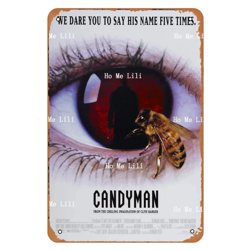 Candyman 1992 Filmplakat Metallblechschild – Seadlyise Vintage-Stil-Dekor für Zuhause, Café, Bar, Kneipe