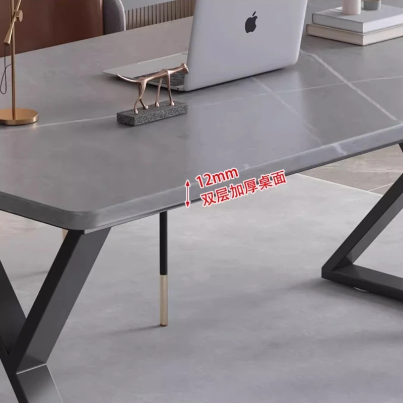 مكتب كمبيوتر حديث من ألواح الروك بتصميم بسيط ومكتب ألعاب داخلي أنيق وأثاث كمبيوتر فاخر من منتصف القرن #5