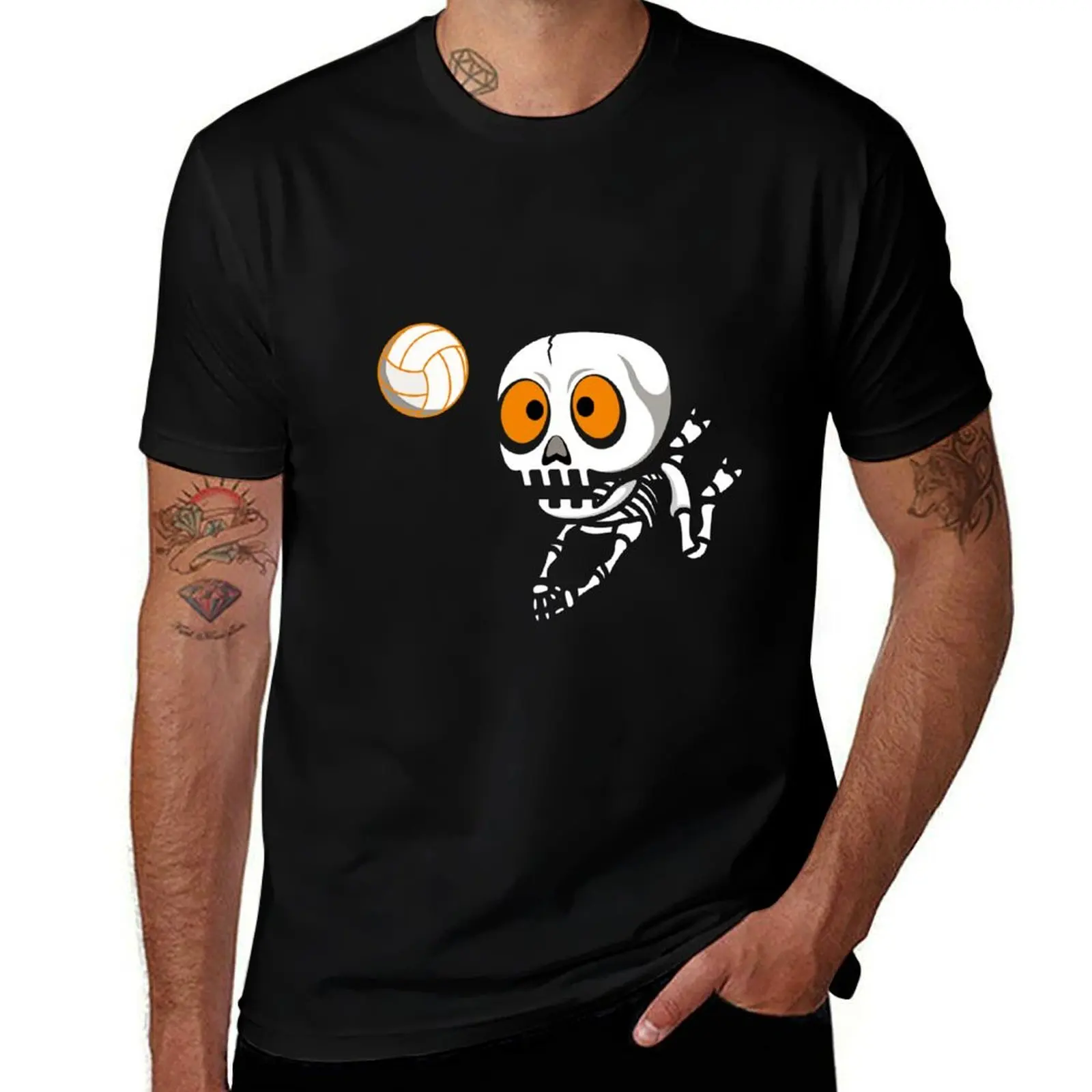 

Volleyball Halloween Volleyball Skeleton Costume Funny T-Shirt blanks mens graphic t-shirts anime