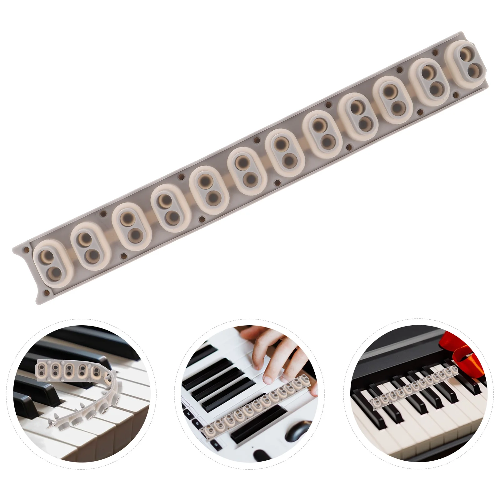 

Silicone Electronic Keyboard Contact Pad 12-Key Replacement Strip Conductive Sheet Repair Part for Digital Piano
