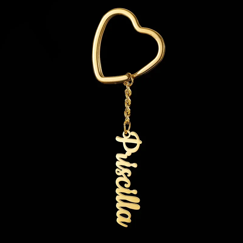 

Customized Name Stainless Steel Keychain for Lovers Family Friend Metal Personalized Key Chain Ring Valentine's Day Keyring Gift
