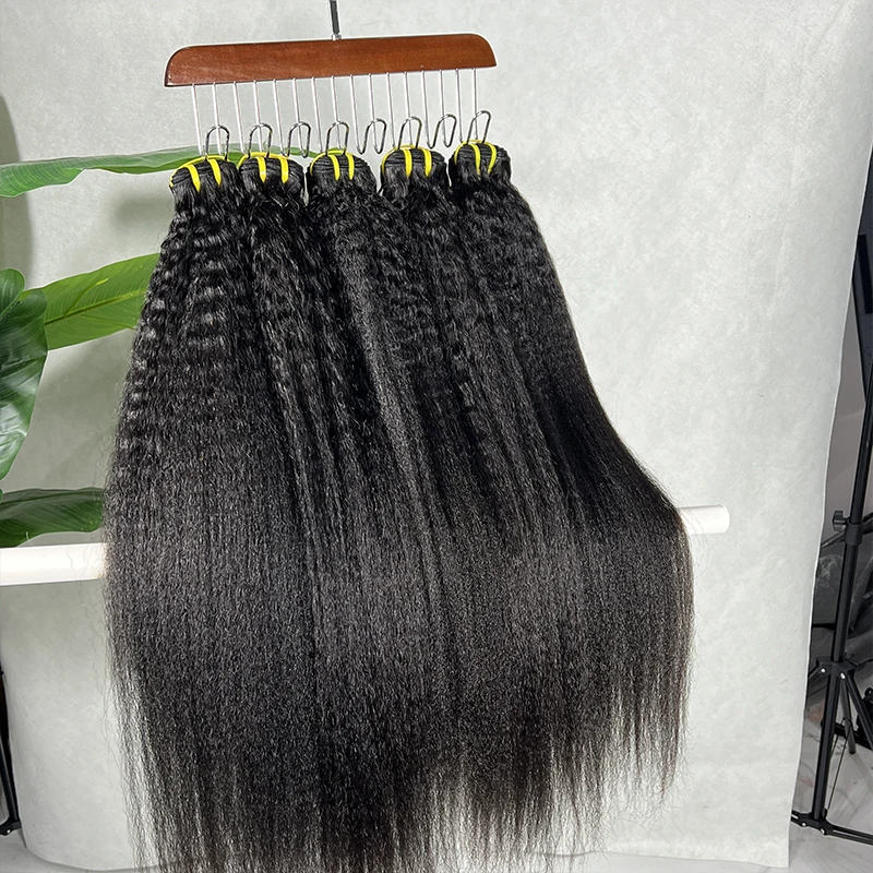 15A Volledige Kinky Straight Peruaanse Haar Weave Bundels 100% Ruwe Menselijk Haar Bundel Virgin Extensions Voor Vrouwen Yaki Bundels