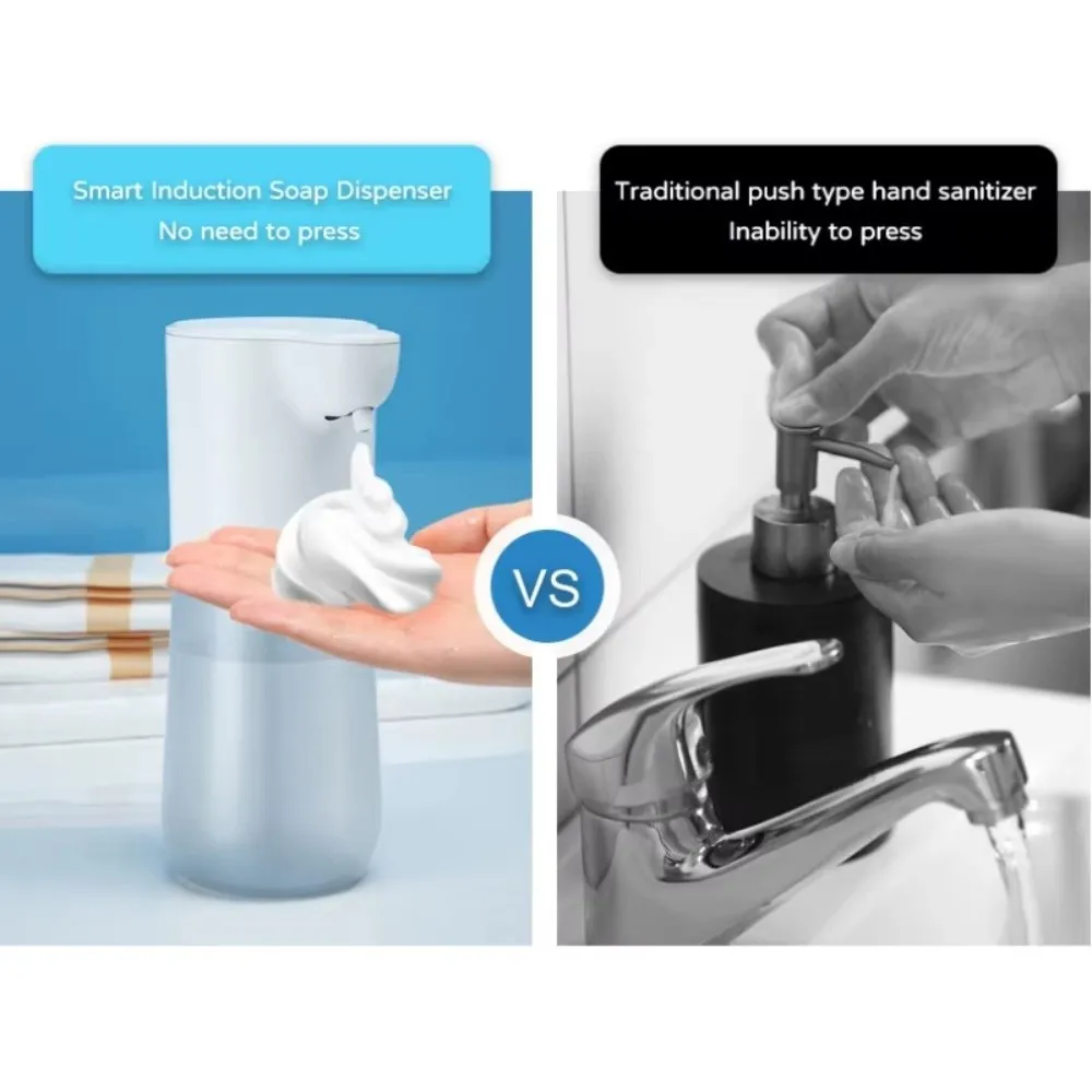 350ml/600ml Capacity Automatic Soap Dispenser USB 4 Level Adjustable Touchless Soap Dispenser Infrared Sensor Foam Soap Machine
