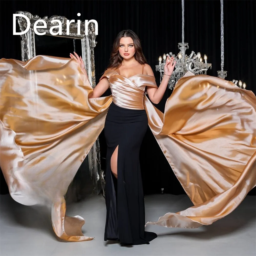 Customized Prom Dress Women Evening Dearin Off-the-shoulder Column Floor Length Skirts Vertically Bespoke Occasion Dresses Forma