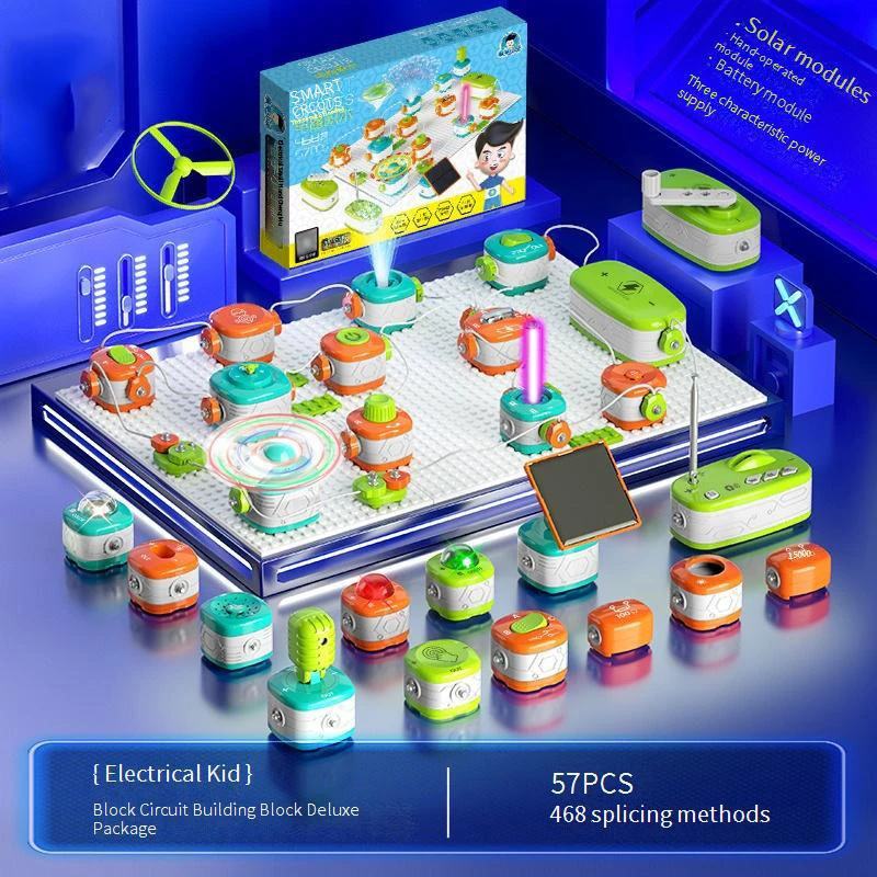 Blocs de construction électroniques pour enfants, jouet d'expérimentation de Circuit, Puzzle, ensemble scientifique, cadeau d'anniversaire pour garçons âgés de 6 à 10 ans, nouvelle collection 2025