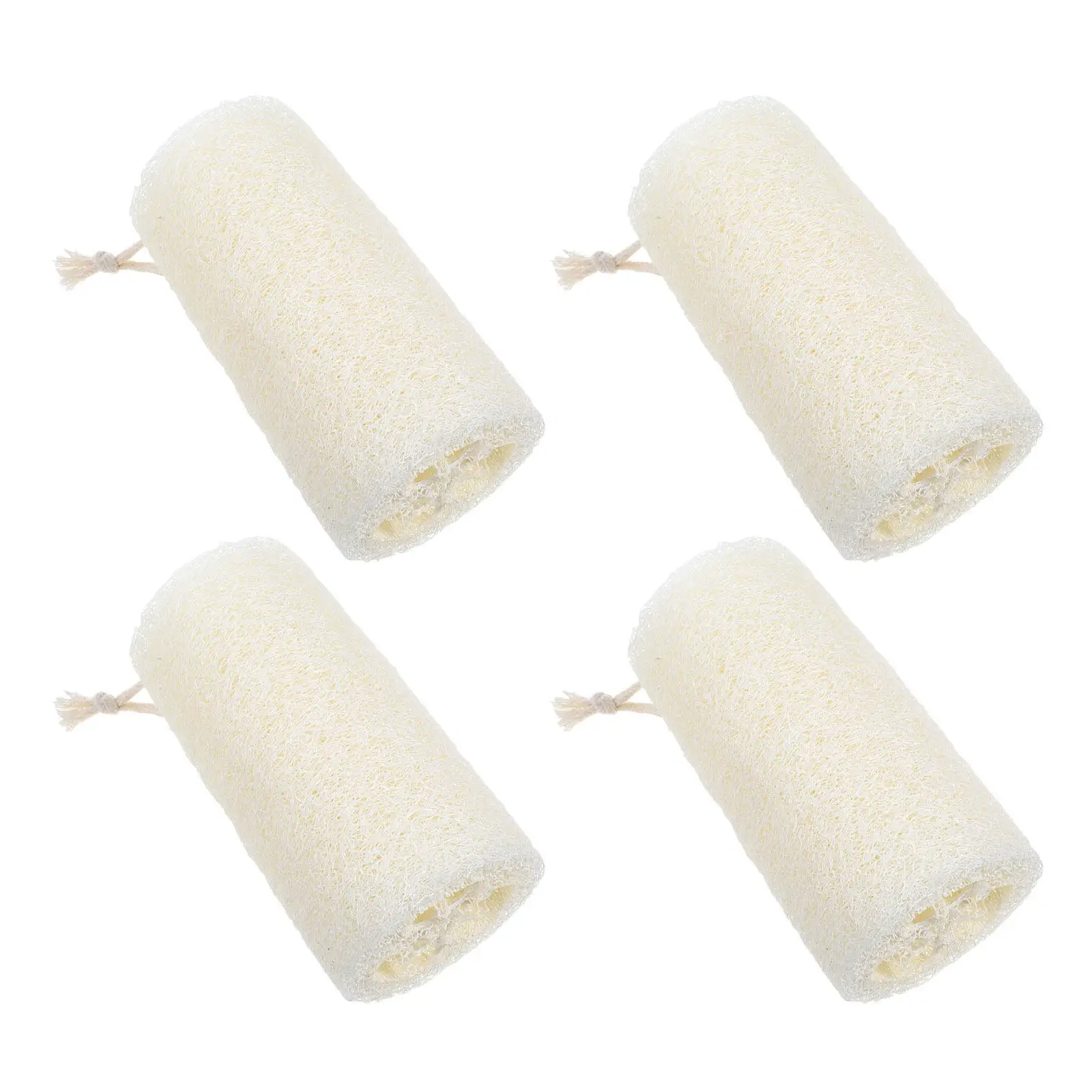 

Набор из 4 натуральных мочалок-люфф для отшелушивания кожи, мягкие губки для душа и ванны, для сухой кожи, отшелушивающее полотенце для душа